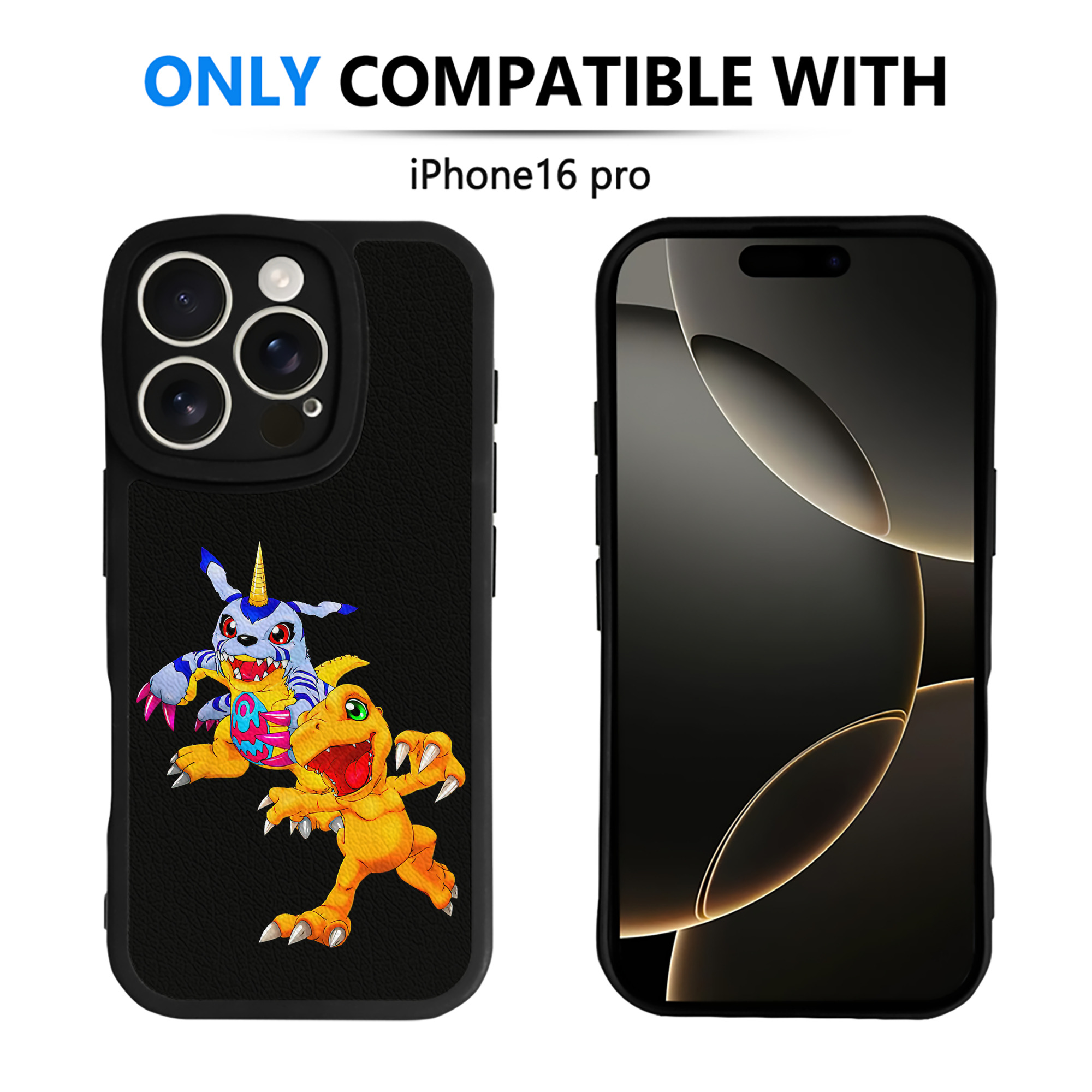 （画像用） Digimon デジタルモンスター/デジモン 【iPhone 16シリーズ対応】シリコンスマホケース（レザー調） 材質：シリコン